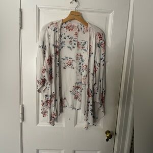 Maurices White Floral Watercolor Print Top